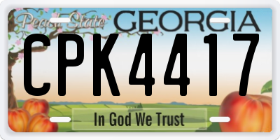 GA license plate CPK4417