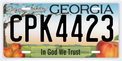 GA license plate CPK4423