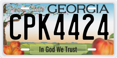 GA license plate CPK4424
