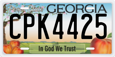 GA license plate CPK4425