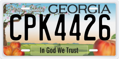 GA license plate CPK4426