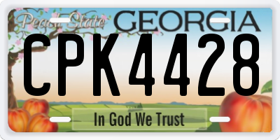 GA license plate CPK4428