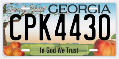 GA license plate CPK4430