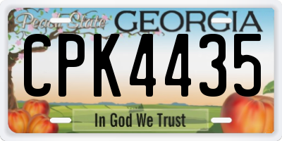 GA license plate CPK4435