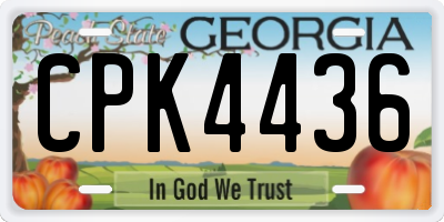 GA license plate CPK4436