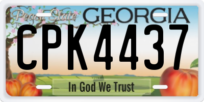 GA license plate CPK4437