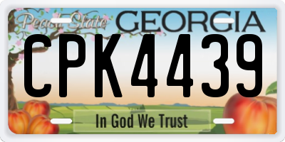 GA license plate CPK4439
