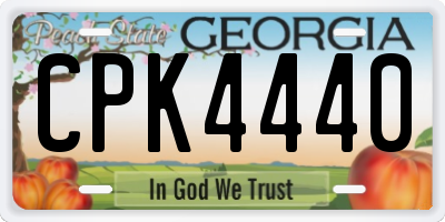 GA license plate CPK4440