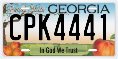 GA license plate CPK4441