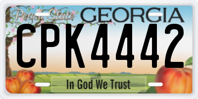 GA license plate CPK4442