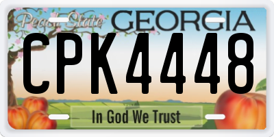 GA license plate CPK4448