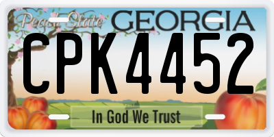 GA license plate CPK4452
