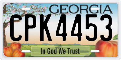 GA license plate CPK4453