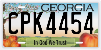 GA license plate CPK4454