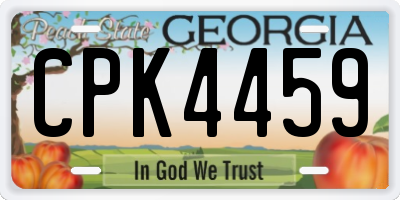 GA license plate CPK4459