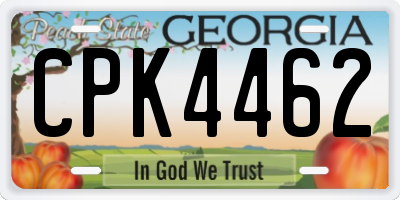 GA license plate CPK4462