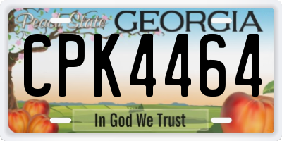GA license plate CPK4464