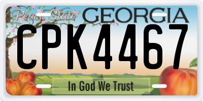 GA license plate CPK4467