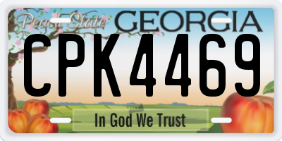 GA license plate CPK4469