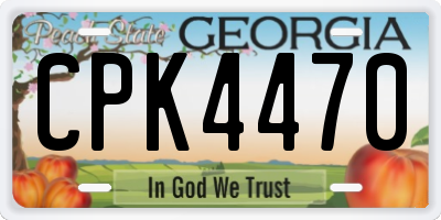 GA license plate CPK4470
