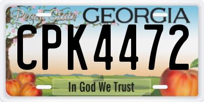 GA license plate CPK4472