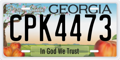 GA license plate CPK4473