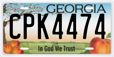 GA license plate CPK4474