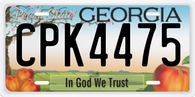 GA license plate CPK4475