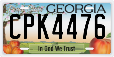 GA license plate CPK4476