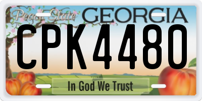 GA license plate CPK4480