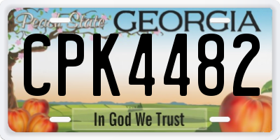 GA license plate CPK4482