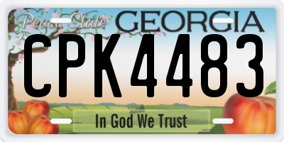 GA license plate CPK4483