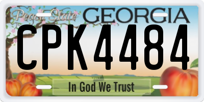 GA license plate CPK4484