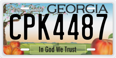 GA license plate CPK4487