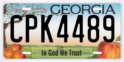 GA license plate CPK4489
