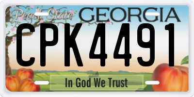 GA license plate CPK4491
