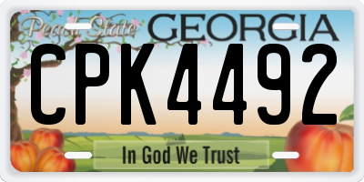 GA license plate CPK4492