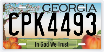 GA license plate CPK4493