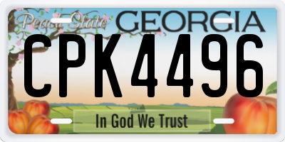 GA license plate CPK4496