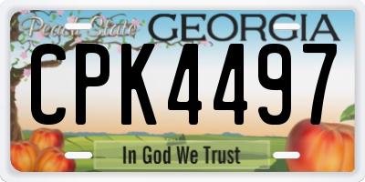 GA license plate CPK4497