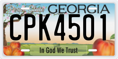 GA license plate CPK4501