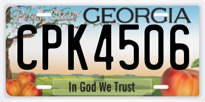 GA license plate CPK4506