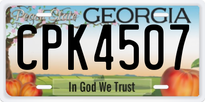 GA license plate CPK4507