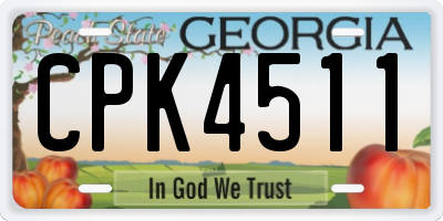 GA license plate CPK4511