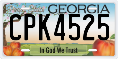 GA license plate CPK4525