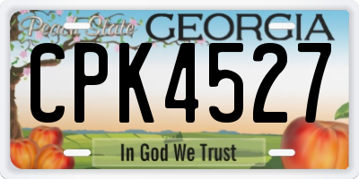 GA license plate CPK4527
