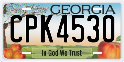 GA license plate CPK4530