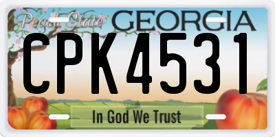 GA license plate CPK4531