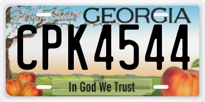GA license plate CPK4544