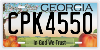 GA license plate CPK4550